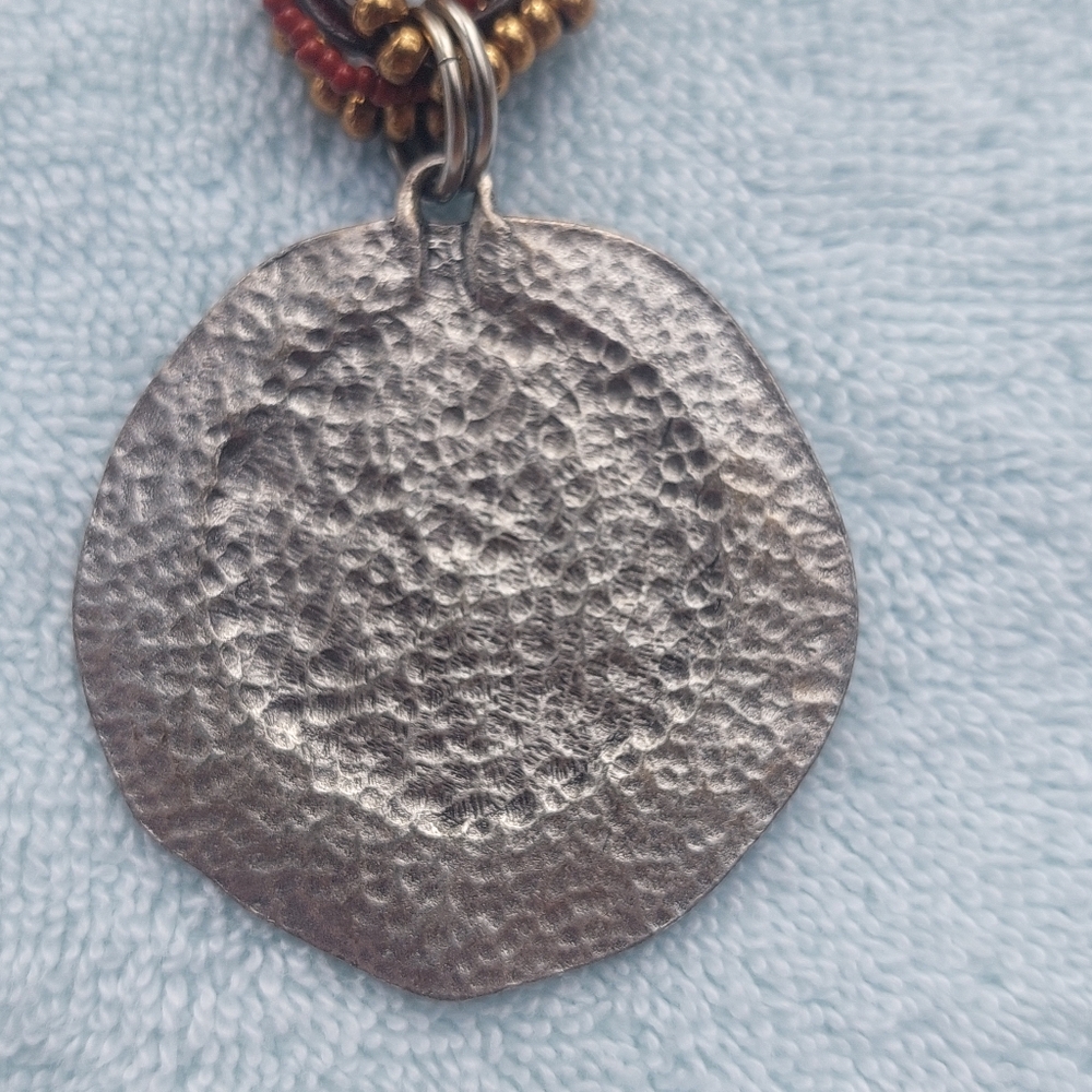 Vintage Chicos Statement Necklace Folk Art Multistrand Adjustable Silver - Picture 8 of 9